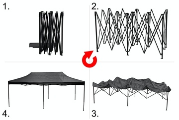 Skládací párty stan Cattara WATERPROOF, 3x6m, šedý