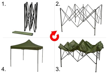Skládací párty stan Cattara WATERPROOF, 3x3m, zelený