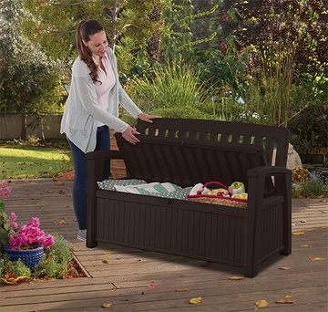 Zahradní úložná lavice Keter Patio Bench - hnědá