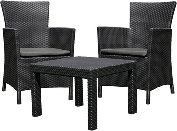Zahradní sestava KETER Rosario balcony set - 2x křeslo + stůl, černá
