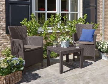 Zahradní sestava KETER Rosario balcony set - 2x křeslo + stůl, černá