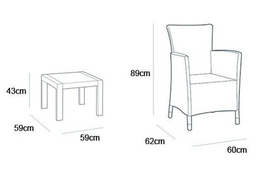 Zahradní sestava KETER Rosario balcony set - 2x křeslo + stůl, černá