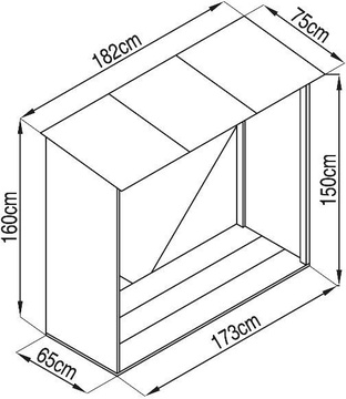 Kovový dřevník G21 WOH 136, zelený