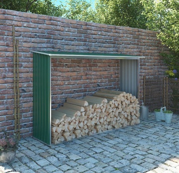 Kovový dřevník G21 WOH 181, zelený