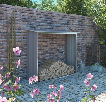 Kovový dřevník G21 WOH 136, šedý