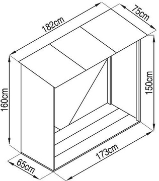 Kovový dřevník G21 WOH 136, šedý