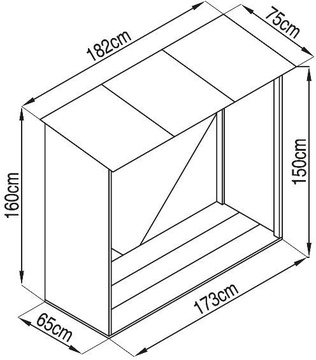 Kovový dřevník G21 WOH 136, hnědý