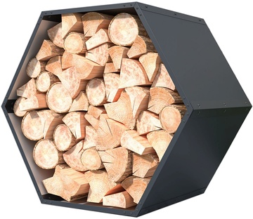 Kovový dřevník G21 HEX 53, antracitový