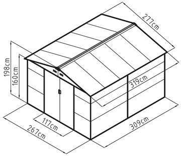 Plechový domek na zahradu G21 GAH 884, zelený