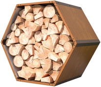 Kovový dřevník G21 HEX 53, hnědý