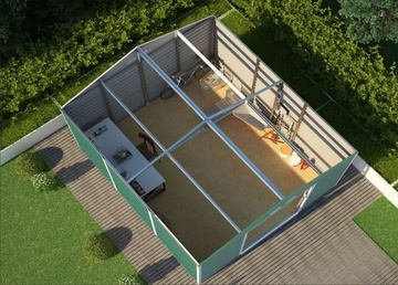 Plechový domek na zahradu G21 GAH 1300, zelený
