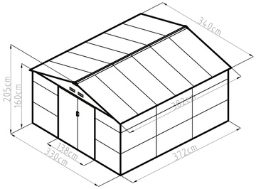 Plechový domek na zahradu G21 GAH 1300, zelený