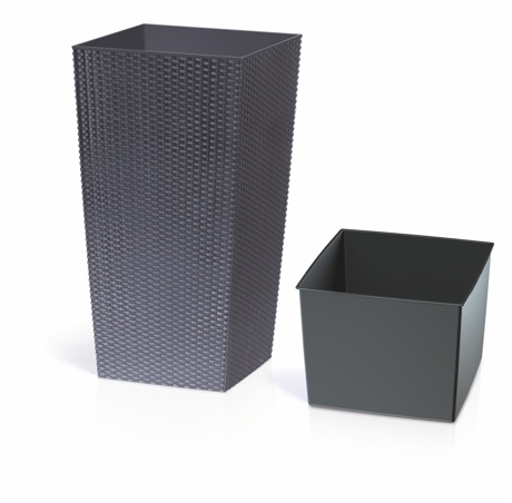 Čtvercový květináč Rato Square 11 l / 26,6 l - černá