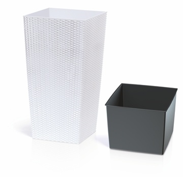 Čtvercový květináč Rato Square 11 l / 26,6 l - bílá