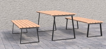 Piknikový set Coni, stůl + dvě lavičky bez opěradla