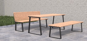 Piknikový set Coni II, stůl + lavička s opěradlem + lavička bez opěradla