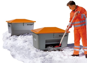 Nádoba na zimní posyp CEMO SGB s otvorem šedo/oranžová 1100 l