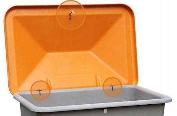 Nádoba na zimní posyp CEMO SGB s otvorem šedo/oranžová 1100 l