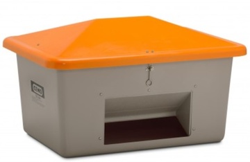 Nádoba na zimní posyp CEMO SGB Antivandal s otvorem šedo/oranžová 550 l