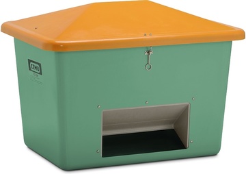 Nádoba na zimní posyp CEMO SGB s otvorem zeleno/oranžová 700 l