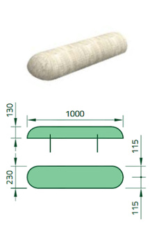 Parkovací zábrana pod kola automobilů, 100cm