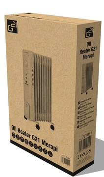 Olejový radiátor G21 MERAPI - 9 žeber, bílý