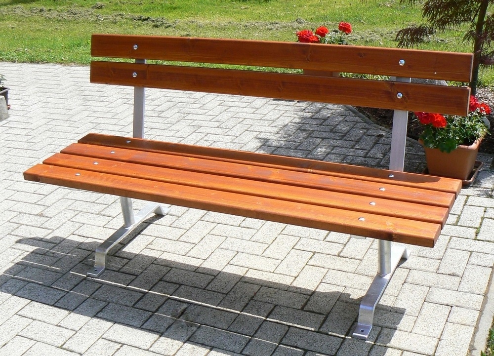 Parková lavička PL pro ukotvení do země, délka 2000 mm