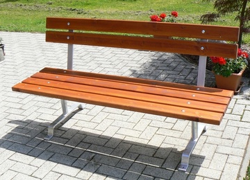 Parková lavička PL pro ukotvení do země, délka 2000 mm