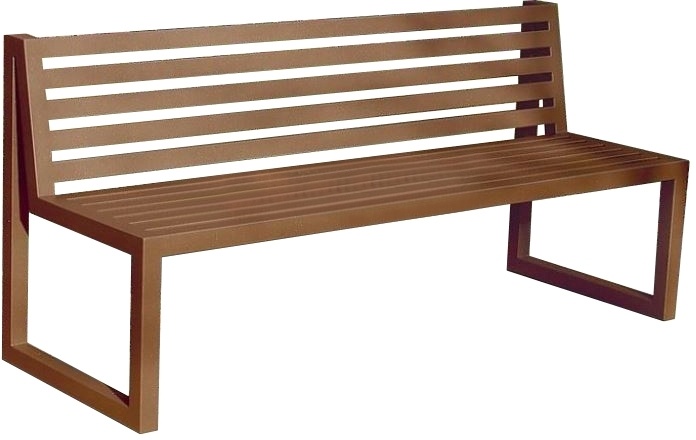Ocelová lavička SINUS s opěradlem