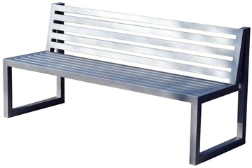 Ocelová lavička SINUS s opěradlem