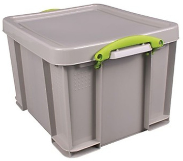 Plastový úložný REALLY USEFUL box šedý 35l s víkem