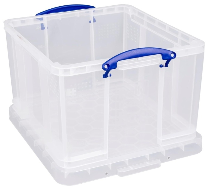 Plastový úložný REALLY USEFUL box transparentní 42l s víkem