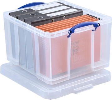 Plastový úložný REALLY USEFUL box transparentní 42l s víkem