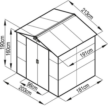 Plechový domek na zahradu G21 GAH 407, šedý
