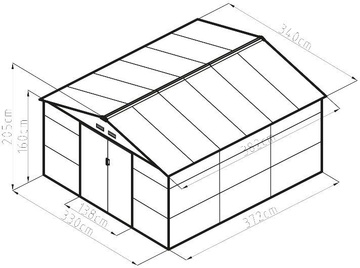Plechový domek na zahradu G21 GAH 1300, šedý