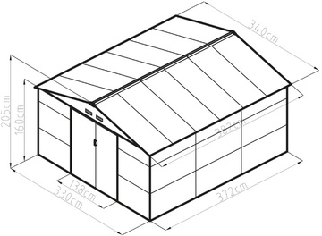 Plechový domek na zahradu G21 GAH 1300, hnědý