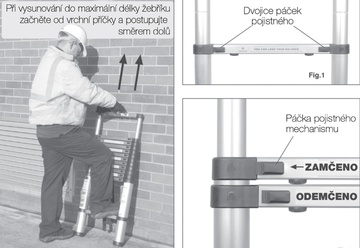 Teleskopický hliníkový žebřík G21 GA-TZ16-5M