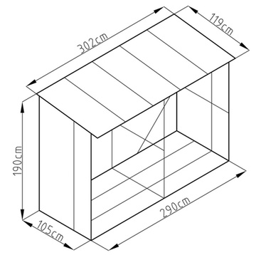 Kovový dřevník G21 WOH 682, zelený
