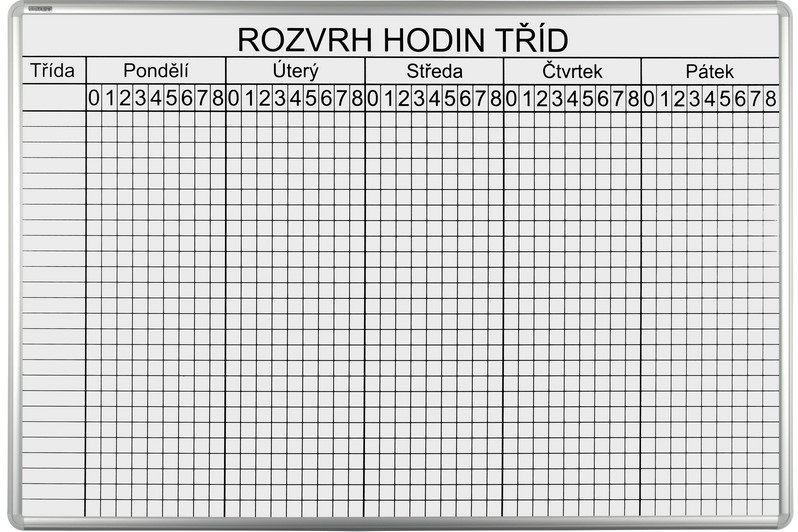 Rozvrhová tabule 26 EkoTAB 70 x 100 cm