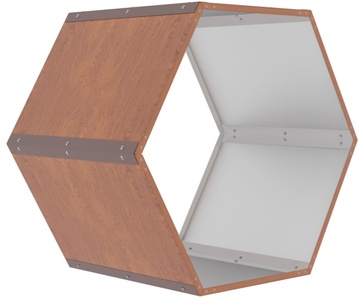 Kovový dřevník G21 HEX 53, hnědý