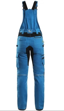 Dámské pracovní kalhoty s laclem CXS STRETCH středně modro - černé, vel. 40