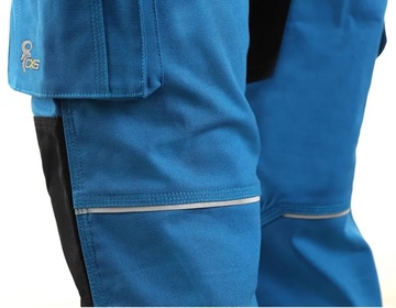 Dámské pracovní kalhoty s laclem CXS STRETCH středně modro - černé, vel. 40