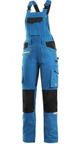 Dámské pracovní kalhoty s laclem CXS STRETCH středně modro - černé, vel. 44
