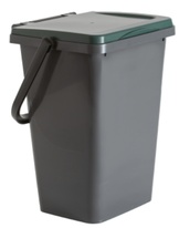 Odpadkový koš  I.C.S. spa ECOLINE na tříděný odpad zelené víko 35l