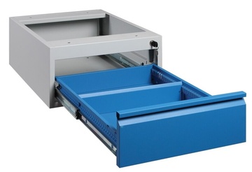 Pojízdný pracovní stůl 1500 x 800 mm s jednozásuvkovým kontejnerem