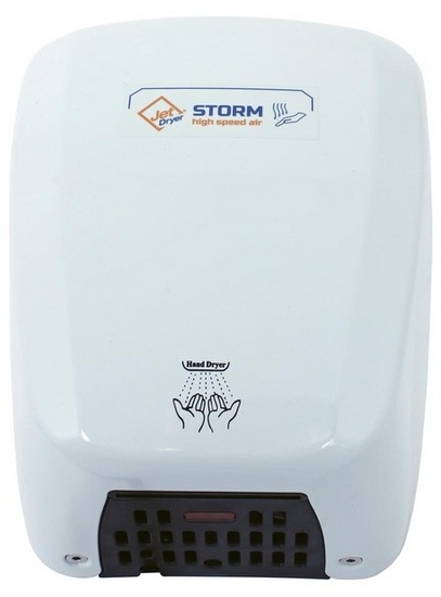 Horkovzdušný osoušeč rukou Jet Dryer Storm kovový bílý