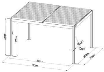 Hliníková Bioklimatická pergola G21 Austin 4x3m, antracitová