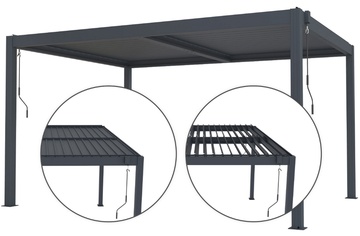 Hliníková Bioklimatická pergola G21 Austin 4x4m, antracitová