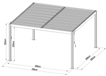 Hliníková Bioklimatická pergola G21 Austin 4x4m, antracitová