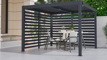 Otočná hliníková lamelová stěna G21 pro pergolu Austin 3,7x2,2 m antracitová